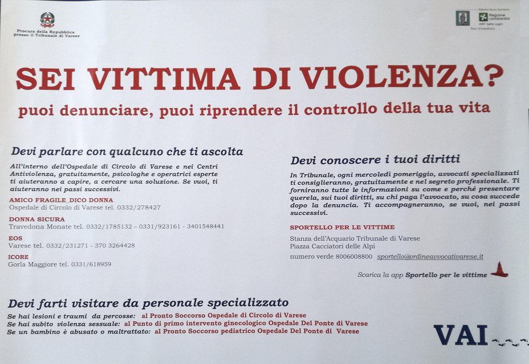 Sportello Antiviolenza Ospedale Varese